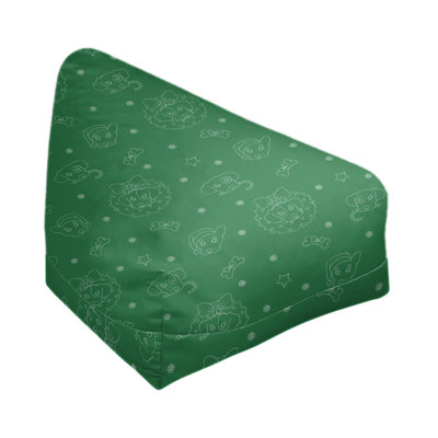 Red Geometric Bean Bag Lounger – Bold Triangle Print Seat for Game Rooms, Dorms & Cozy Corners