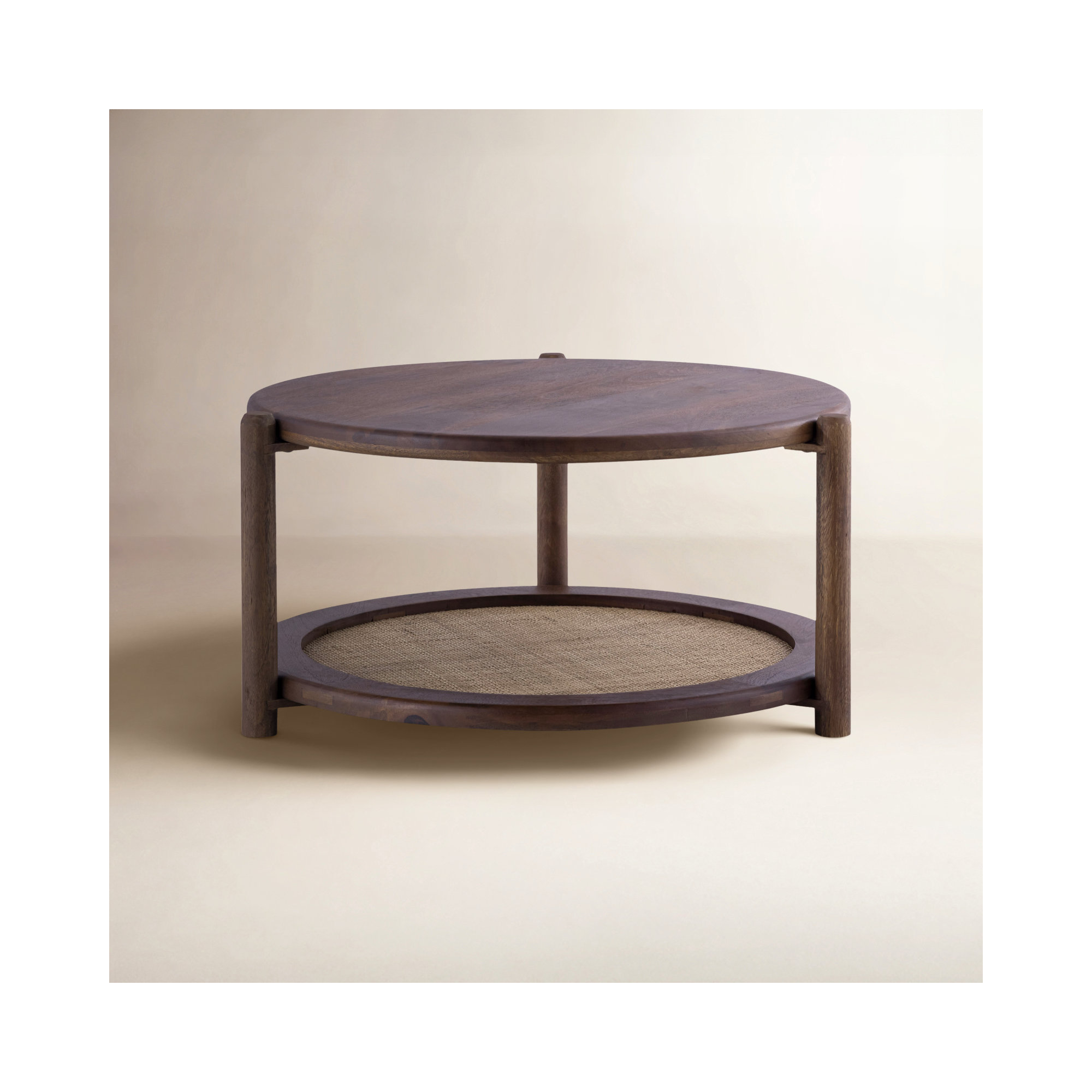 Avalon Walnut And Cane Side Table