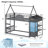 Low Loft Bed with Bookshelf, 3 Drawers & Storage Boxes | Twin Bunk Bed for Small Spaces-1419620877