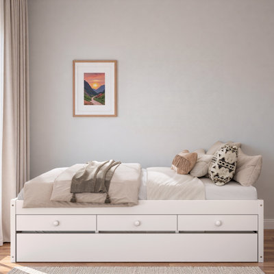 Platform Bed With Trundle, 2 Drawers And Power Strip