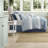 Luxury 8 Piece Bedding Sets, Polyester Blue Damask, Modern Home Comfort