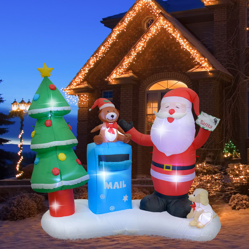 Père Noël avec boîte aux lettres gonflable