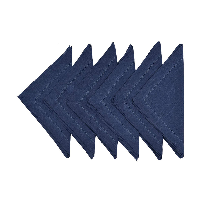 Azelia Cotton Solid Colour Square Napkin, Navy