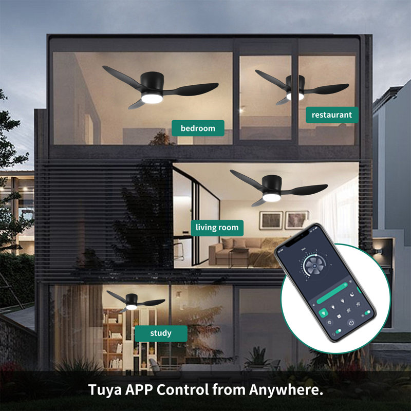 42 po Ventilateurs de plafond encastrés intelligents avec lumières 42 po
