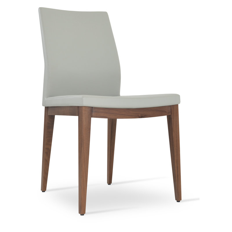 Pasha Wood Dining Chair, Walnut, Light Gray PPM
