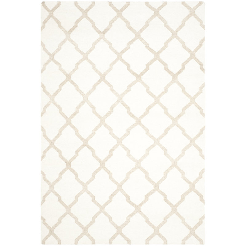 Tapis géométrique tissé à la main en laine / viscose / coton Rodgers, Rectangle 3 pi x 5 pi