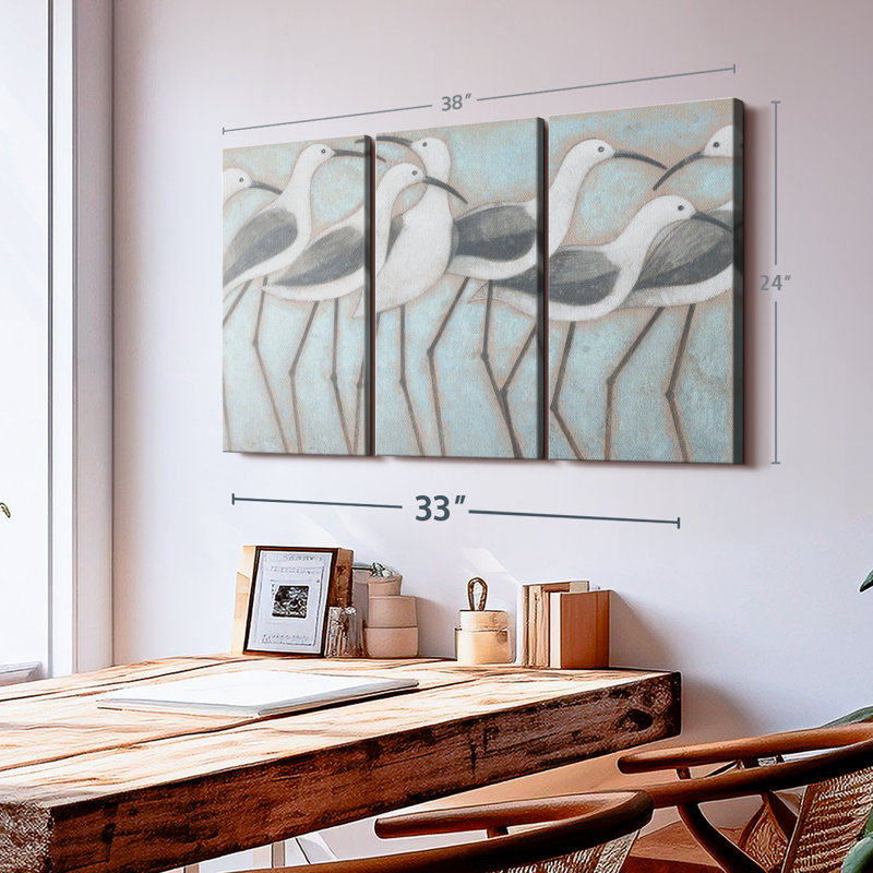 «Coastal Parade», 3 pièces, H 24 po x l 38 po x P 1,25 po