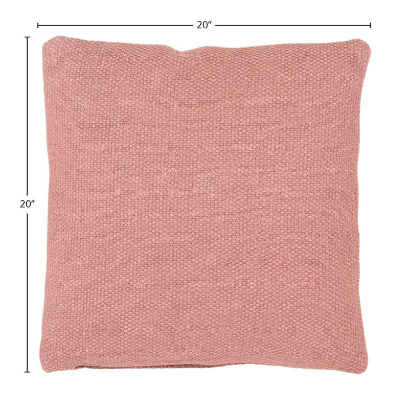 Bellamy 20" x 20" Linen  Blend Square Throw Pillow, Dusty Rose