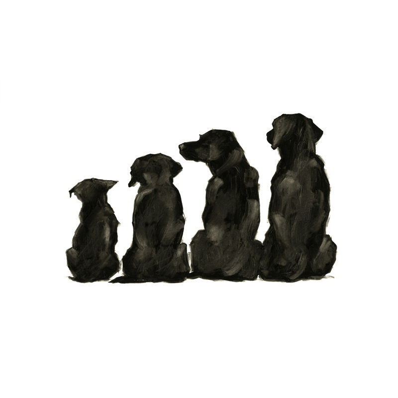Line up I by Ethan Harper - Painting, Black Floater Framed, 51cm H x 76cm W