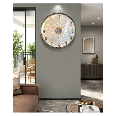 Simple Modern Alloy & Colorful Shell Wall Clock