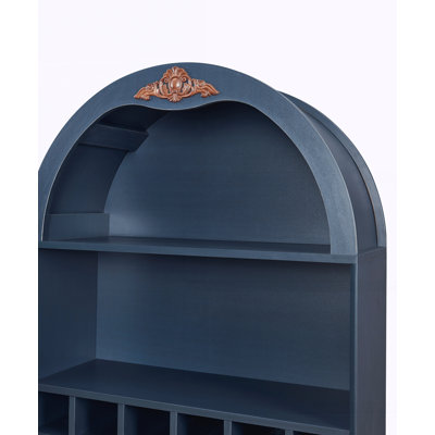 Armoire à vin arquée en bois avec support à vin amovible et bibliothèque pour boissons