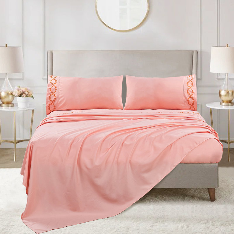 Ensemble de draps Pka Lei, Ensemble de draps pour très grand lit + drap-hous, Rose quartz
