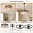 23.6 Inch 9-Light Black Wrought Iron Round Chandelier with 3-Tier Crystal