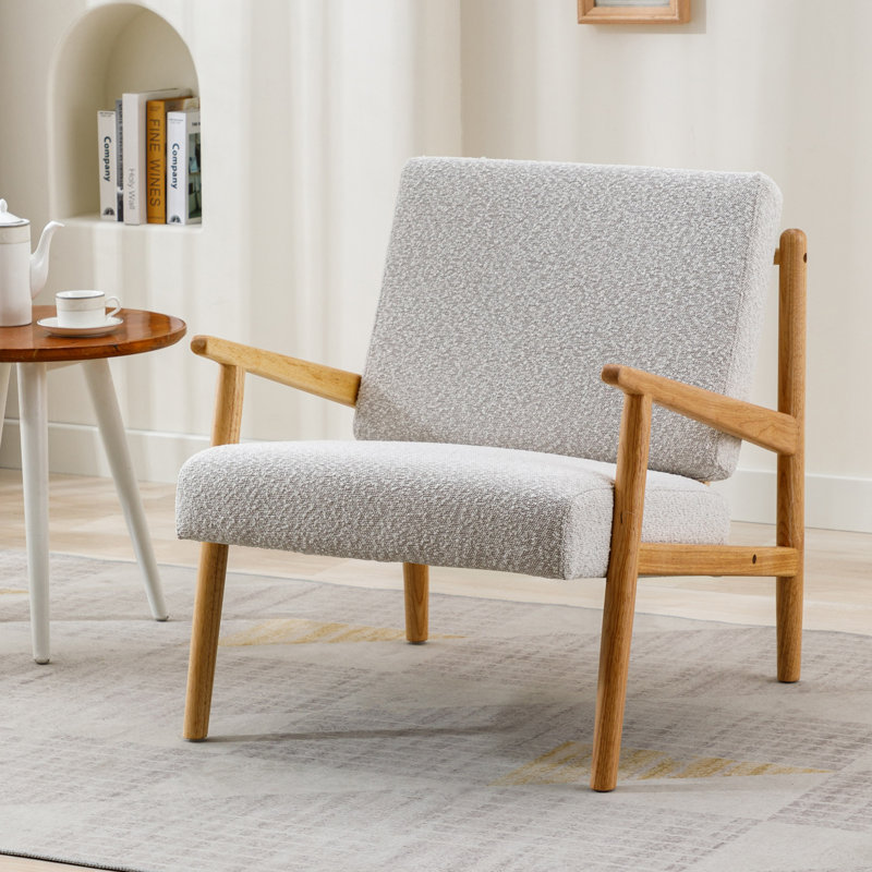 Banan Boucle Upholstered Armchair, Khaki