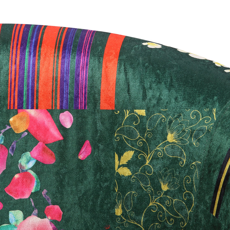 Angelice Multicoloured Patchwork Accent Tub Chair, Green