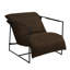 Chaise d'appoint rembourrée avec cadre en métal et mélange de polyester brun-1290978804