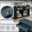 Console avec 2 tiroirs et tablettes de rangement ouvertes-705161122