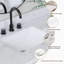 ARIEL 66 POUCES CARRIÈRE BLANC DE QUARTZ DE LA SALLE DE BAIN COMPTOIR DE 1,5 POUCES AVEC BORD D'ÉPAISSEUR DOUBLE AVEC ÉVIER DOUBLE RECTANGLE ET INCLUS
