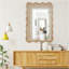 Miroir décoratif rectangulaire en bois massif de 24 po x 36 po couleur bois naturel naturel, pour chambre à coucher, salle de bain, salon, entrée-501782853-501782854