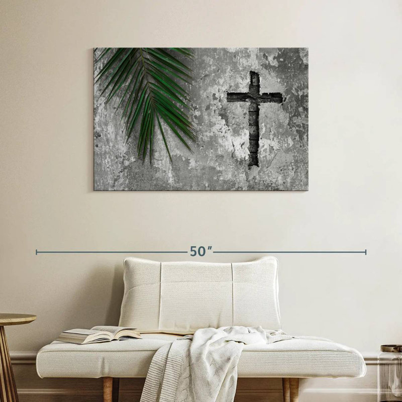 Adella Grunge Cross, 26" H x 39" W