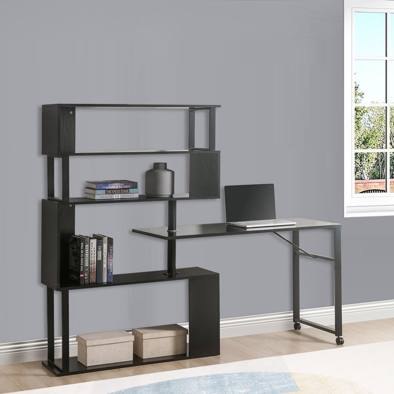 Malby L-Shaped Computer Desk, Black