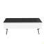 Table basse rectangulaire à miroir avec rangement et base en métal, 2 tiroirs