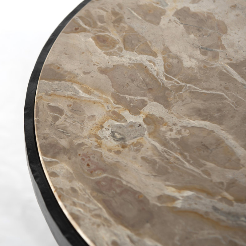 Billings End Table, Fossil Marble Top/Gray Base