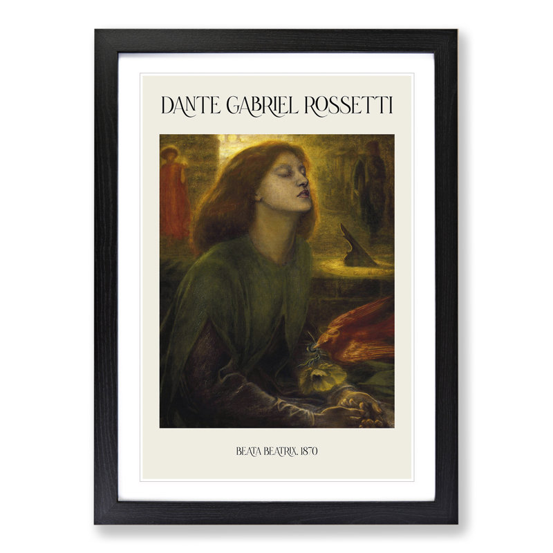 Beata Beatrix by Dante Gabriel Rossetti - Picture Frame Graphic Art, 65cm H x 48cm W x 2cm D, Black Framed