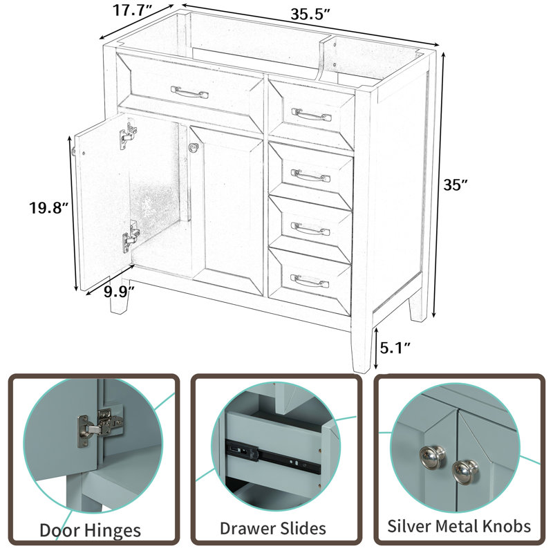 35.5'' Single Bathroom Vanity Base Only
