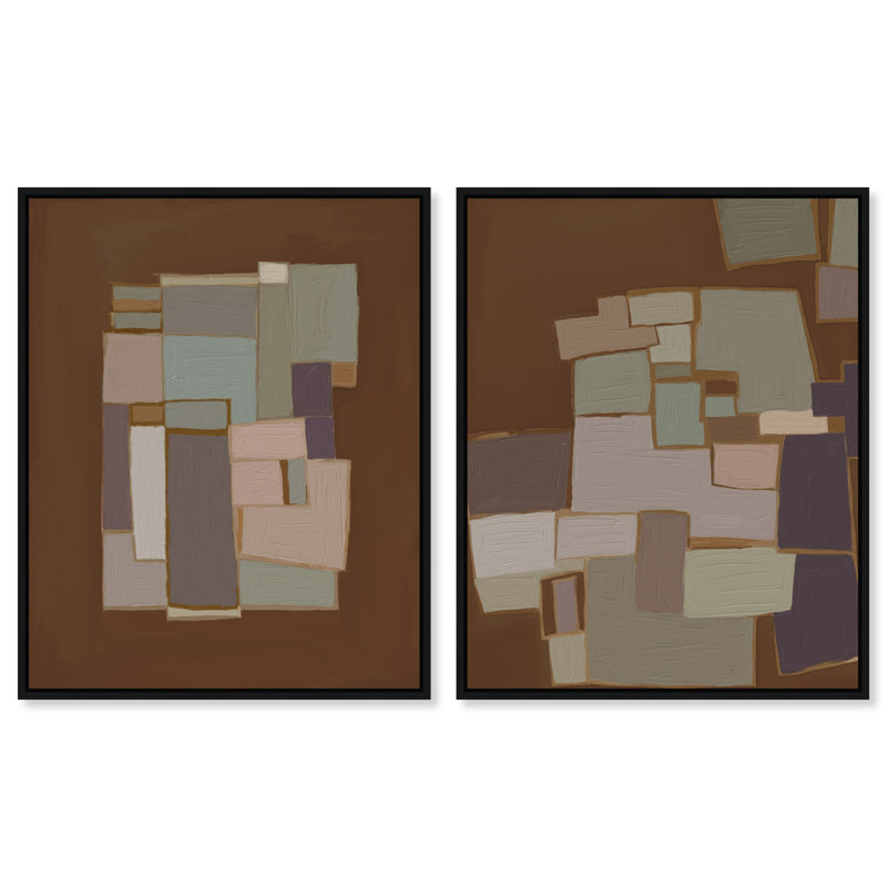 Centers and edges Canvas Abstract Print by Oliver Gal, Black Frame, 16 x 20, 37"H x 46"W, Black Floater Frame