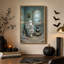 «Ghost and Black», lecture de journaux en bleu sarcelle, art sur toile-243200712