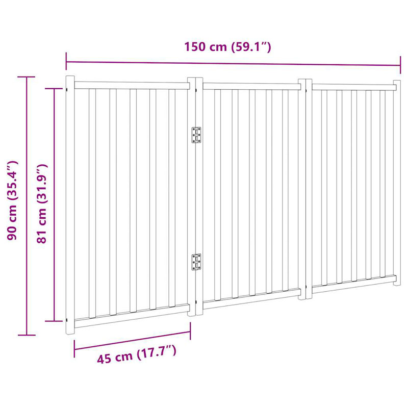 Swoyersville Solid Wood Dog House Door, 90cm H x 150cm W x 2cm D, Black