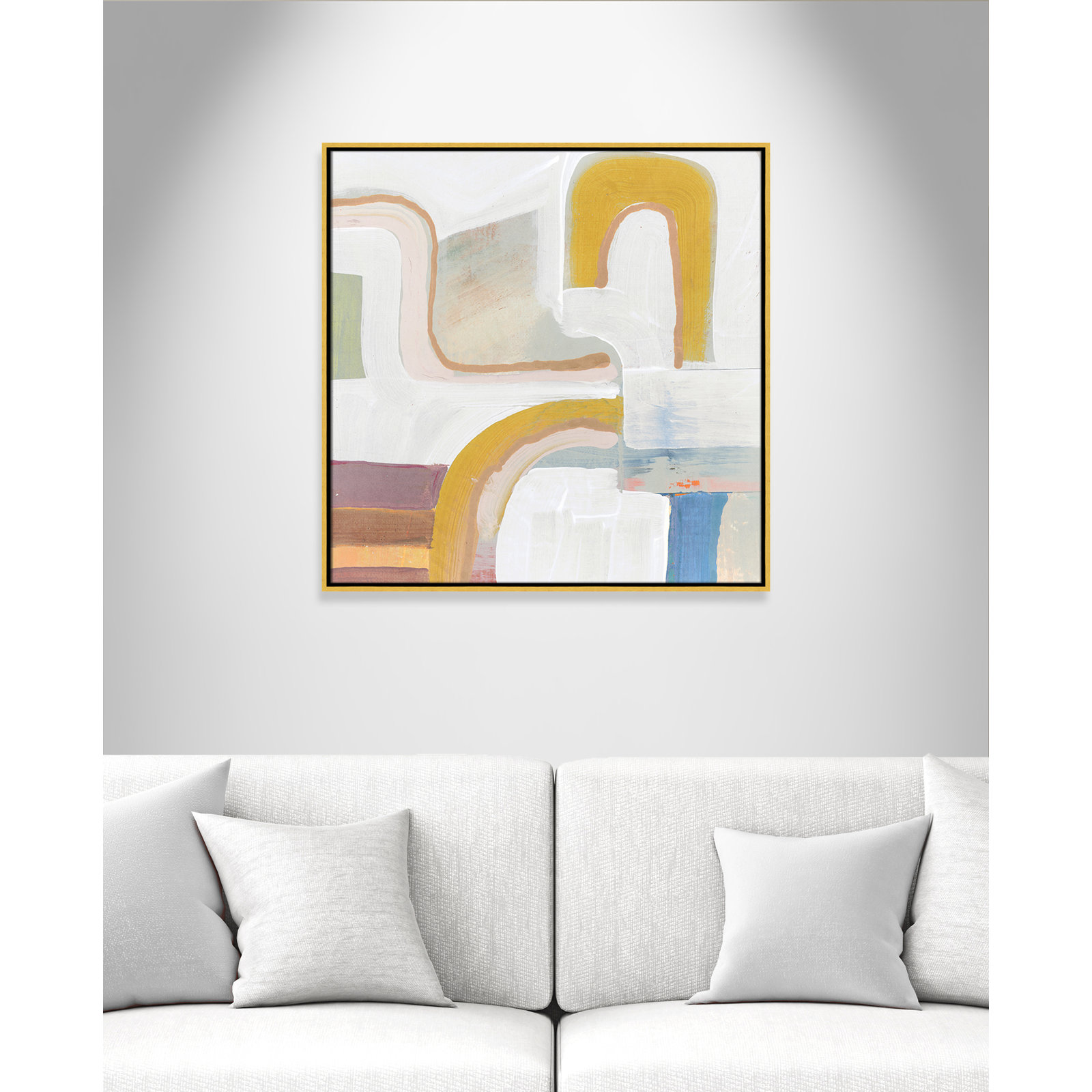 Copeland "Together Again I" Painting by Cartissi, 31.5" H x 31.5" W, Gold