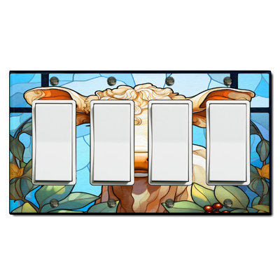 Nature Themed 4 - Gang Rocker Standard Wall Plate