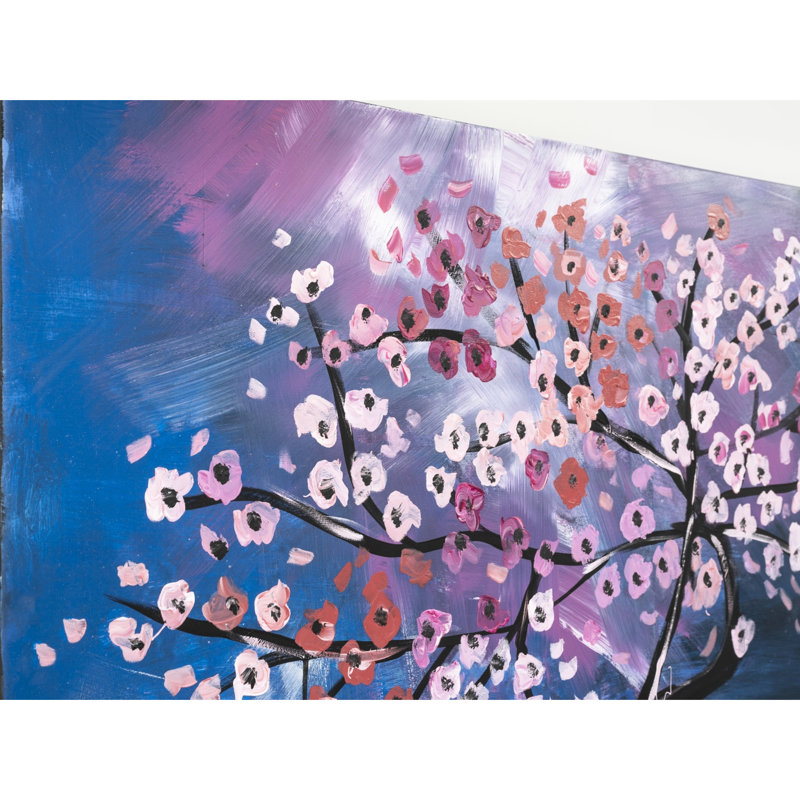 47 po x 27 po, peintures sur toile murales roses, art peint à la main pour le salon printanier attrayant - rose, invité