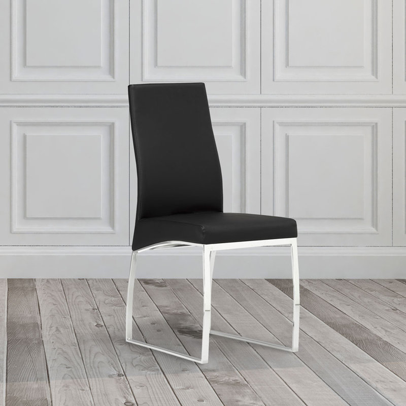Chaise parsons rembourrée Holcombe, Noir