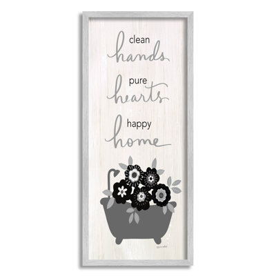 " Clean Hands Pure Hearts Floral Bathroom " by Anna LaPoint