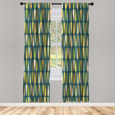 Microfiber Floral Semi-Sheer Rod Pocket Curtain Panels