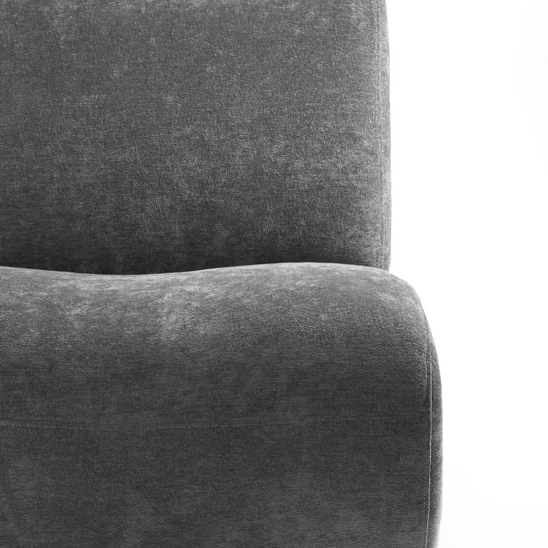 Fauteuil d'appoint pivotant rembourré avec dossier amovible Caleb, Chenille / rembourrage en mousse gris foncé