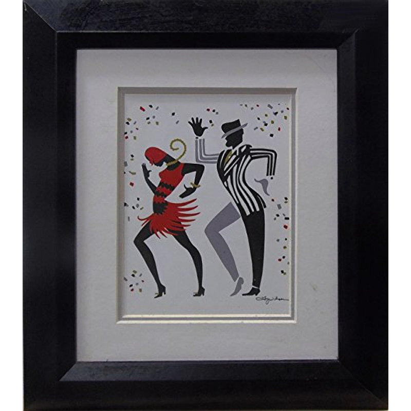 Impression d’art graphique, "the cake Walk" par Ty Wilson, H 12,5 po x l 10,5 po x P 1,25 po, Papier encadré noir