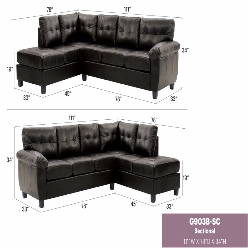 Canapé modulaire, Similicuir noir