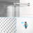 Square Dual Shower Head Kit - 10 Inch Wall Mounted With Nozzle