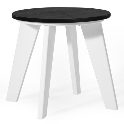 Outdoor Round 18" End Table, White
