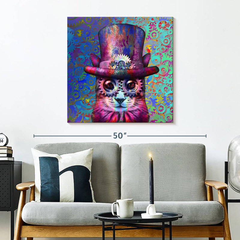 Brampt Steampunk Cogs Cat, 30" H x 30" W