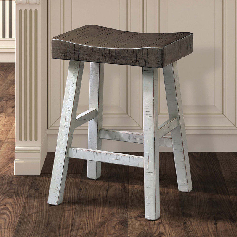 # N / A, Siège gris / cadre blanc, Tabouret de comptoir (siège d'une hauteur de 24 p