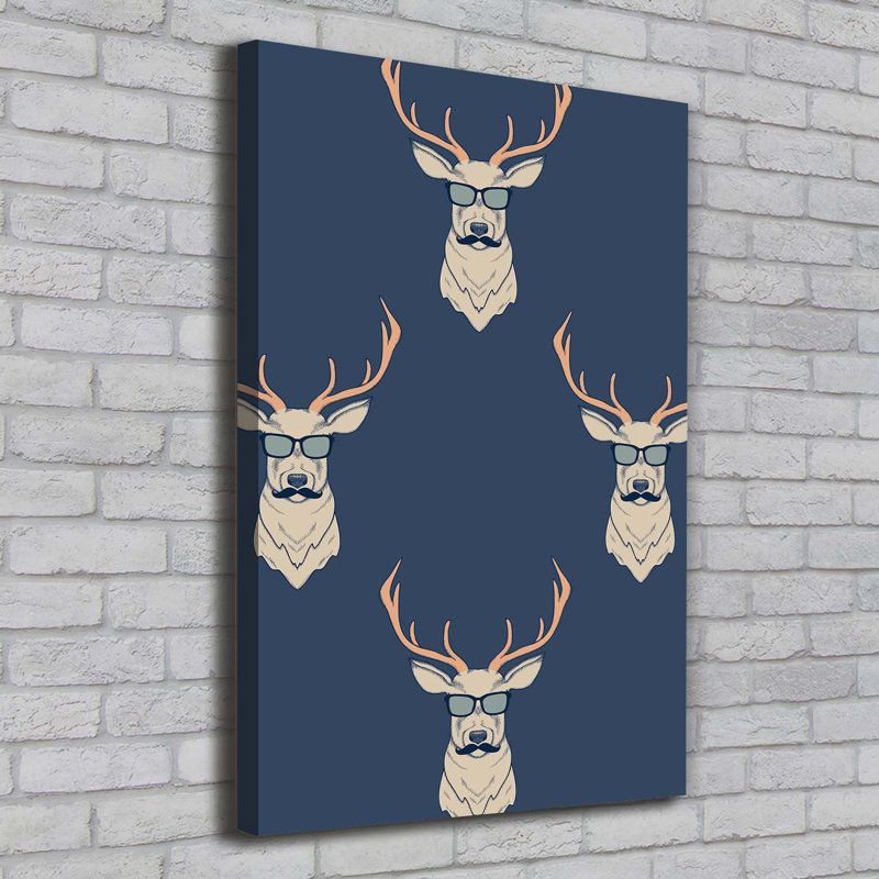Hipster Deer - Wrapped Canvas Print