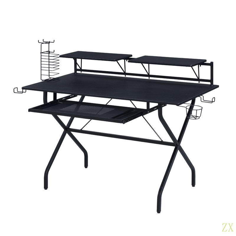 Bureau d'ordinateur rectangulaire avec plateau pour clavier, H 37 po x l 47 po x P 24 po