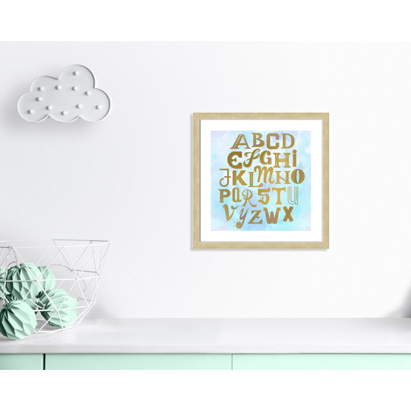 Abc Blue », impression sur papier, Encadré plat champagne, H 22,5 po x l 22,5 po x P 0,6 po