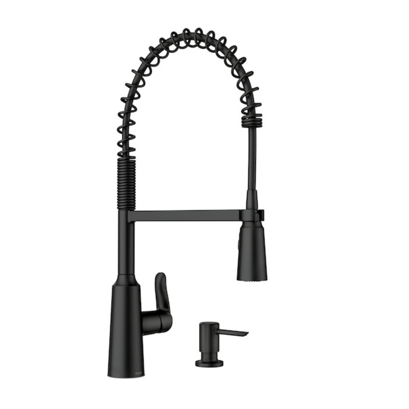 Moen Edwyn Single Handle Deck-mount Pull-down Kitchen Faucet with Sprayer ( Deck Plate Included ) (Soap Dispenser Included)