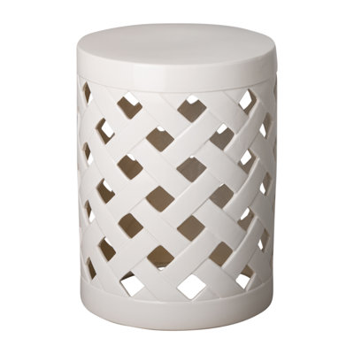 Tabouret Criss Cross blanc 14 x 19 po